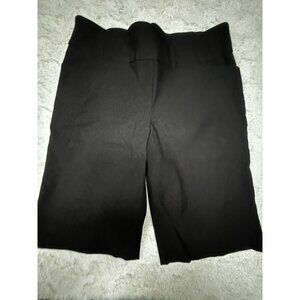 Debra C Women's Walking Bermuda Shorts Mid-Rise Stretch Black Size Large New